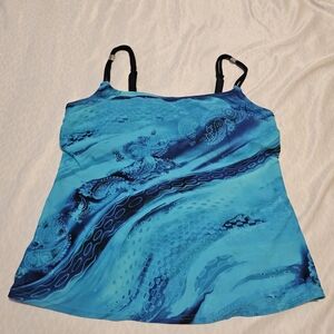 PETER NYGARD Womens Tankini Bathing Swimsuit Top Sz 8 Bra Adjustable Straps